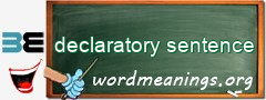 WordMeaning blackboard for declaratory sentence